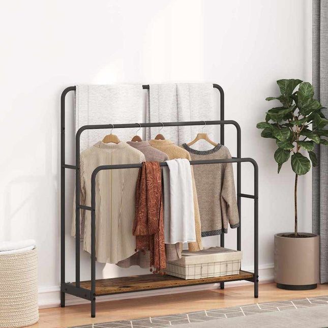 Porte-vêtements avec étagère Bois ancien 90 x 30 x 100,5 cm