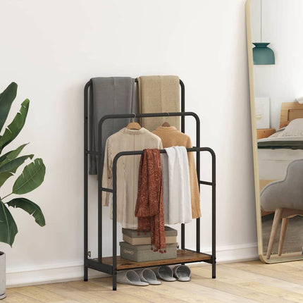 Porte-vêtements avec étagère Bois ancien 60 x 30 x 100,5 cm