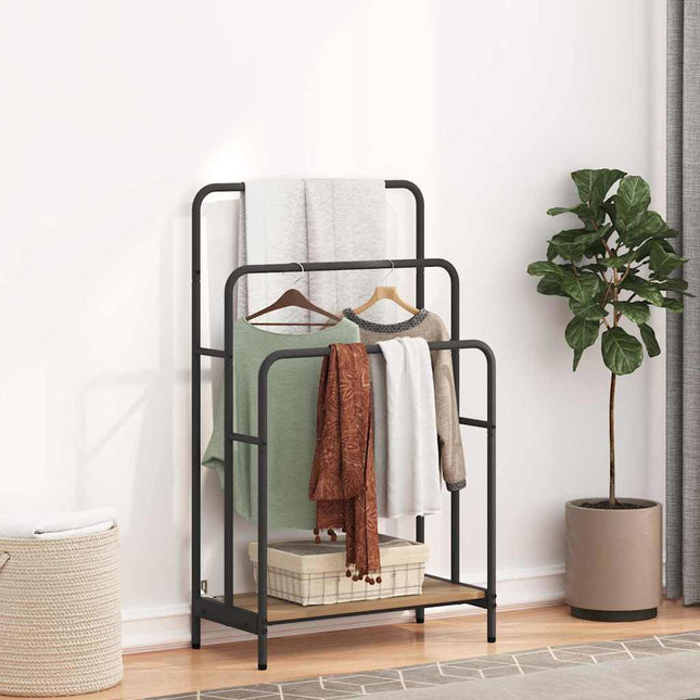 Porte-vêtements avec étagère chêne artisanal 60 x 30 x 100,5 cm