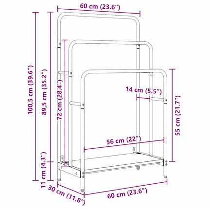 Porte-vêtements avec étagère chêne artisanal 60 x 30 x 100,5 cm