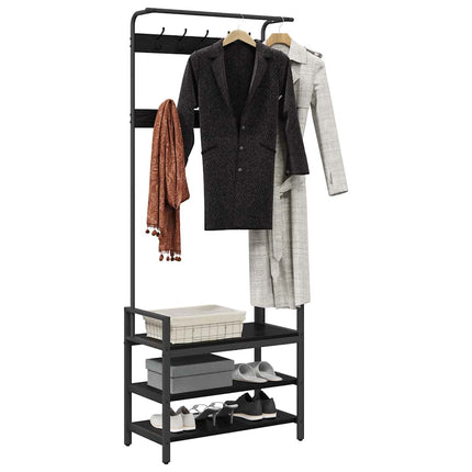 Porte-manteau Chêne noir 75 x 34 x 184 cm Bois d'ingénierie