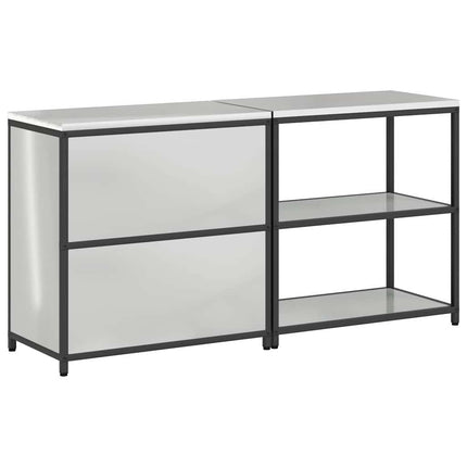 Ensemble de rangement cuisine avec étagère 2 pcs Argent Acier