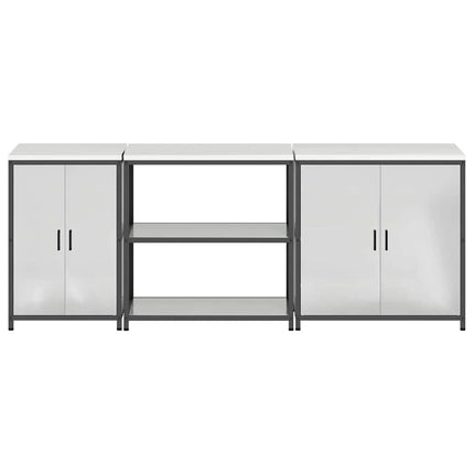 Ensemble de rangement cuisine avec étagère 3 pcs Argent Acier