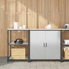 Ensemble de rangement cuisine avec étagère 2 pcs Argent Acier