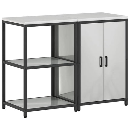 Ensemble de rangement cuisine 2 pcs Argent Acier galvanisé