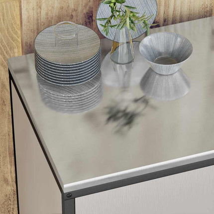 Ensemble de rangement cuisine avec étagère 3 pcs Argent Acier