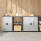 Ensemble de rangement cuisine avec étagère 3 pcs Argent Acier