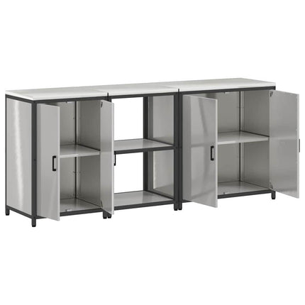 Ensemble de rangement cuisine avec étagère 3 pcs Argent Acier