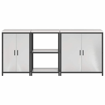 Ensemble de rangement cuisine avec étagère 3 pcs Argent Acier