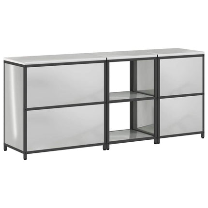 Ensemble de rangement cuisine avec étagère 3 pcs Argent Acier