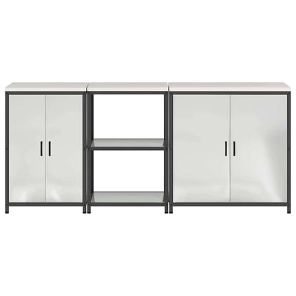 Ensemble de rangement cuisine avec étagère 3 pcs Argent Acier