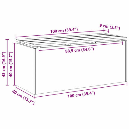 Banc de jardin Rouillé 100 x 40 x 43 cm