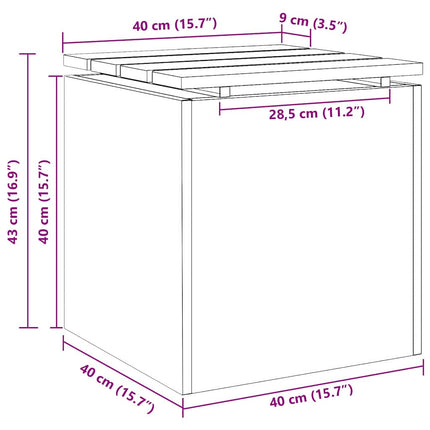 Banc de jardin Noir 40 x 40 x 43 cm Acier