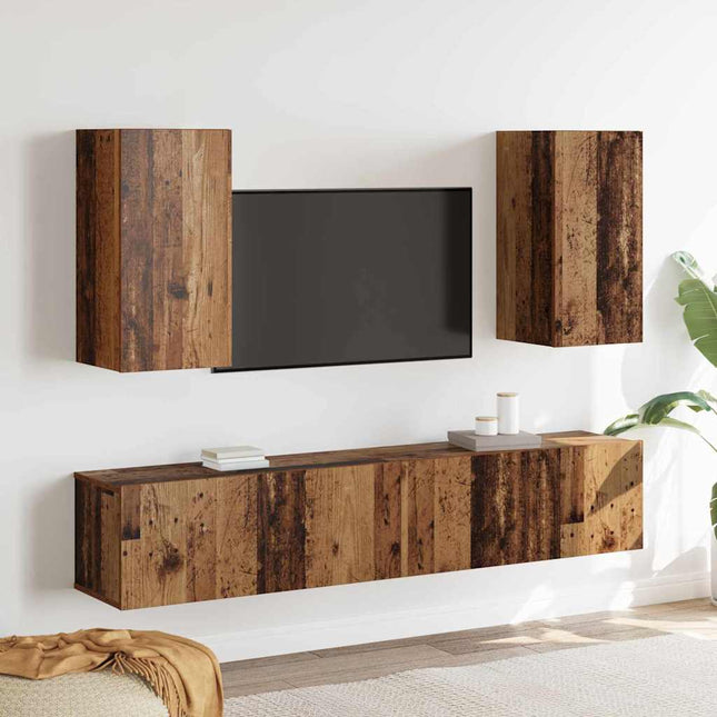 Ensemble meuble TV 4 pcs Bois ancien 160 x 30 x 30 cm