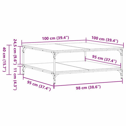 Table Basse Bois D'ingénierie Bois ancien 100 x 100 x 40 cm