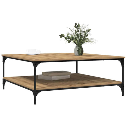 Table Basse Bois D'ingénierie chêne artisanal 100 x 100 x 40 cm
