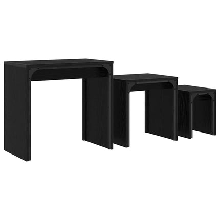 Table Basse Gigogne 3 Pcs 60 X 35 X 56 Cm Chêne noir