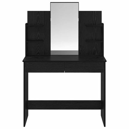 Table de maquillage avec miroir Chêne noir 96 x 39 x 142 cm