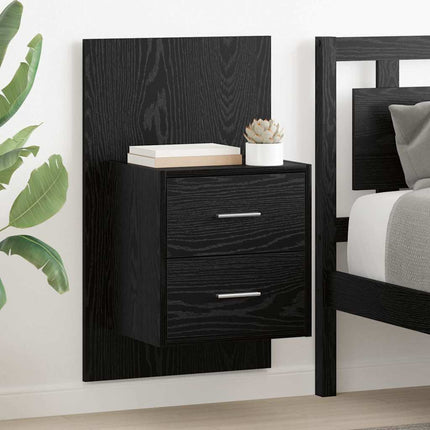 Cabinet de chevet mural 2 pcs Chêne noir 48,5 x 32,5 x 80 cm