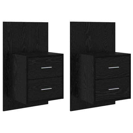 Cabinet de chevet mural 2 pcs Chêne noir 48,5 x 32,5 x 80 cm