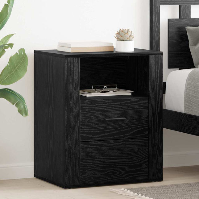 Cabinet De Chevet 50 X 36 X 60 Cm Bois D'ingénierie Chêne noir