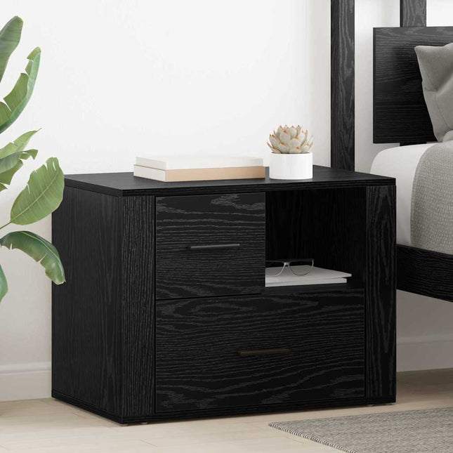 Cabinet De Chevet 60 X 36 X 45 Cm Bois D'ingénierie Chêne noir
