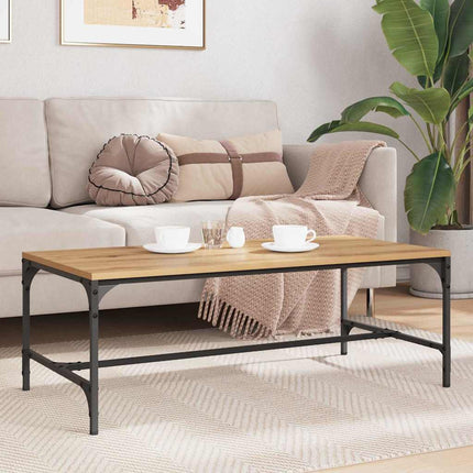 Table basse Chêne artisanal 100 x 50 x 35 cm Bois d'ingénierie