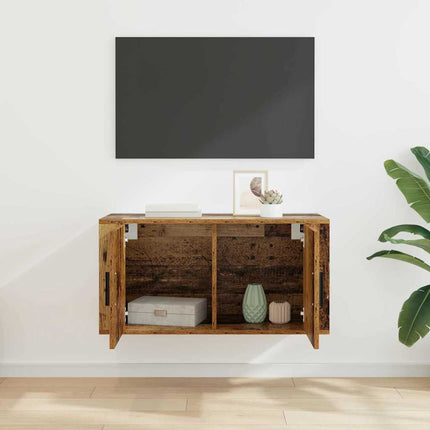 Meuble TV mural Bois ancien 80 x 34,5 x 40 cm Bois d'ingénierie