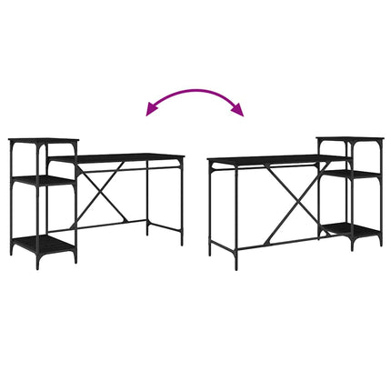 Bureau Chêne noir 135 x 50 x 90 cm Bois d'ingénierie