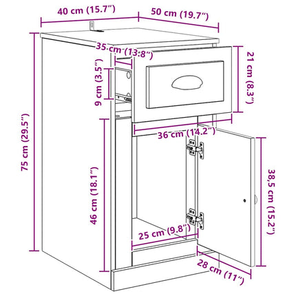 Meuble D'appoint 40 X 50 X 75 Cm Bois D'ingénierie Bois ancien