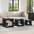 Table Basse 3 Pcs Bois D'ingénierie Chêne noir
