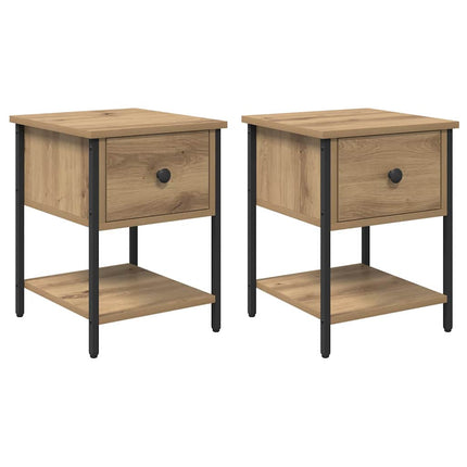 Table de chevet 2 pcs chêne artisanal 34 x 35,5 x 45 cm