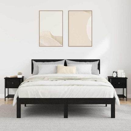 Table de chevet avec tiroir 2 pcs Chêne noir 34 x 35,5 x 45 cm