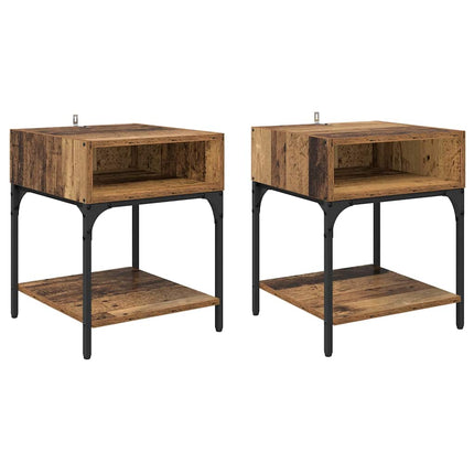 Table de chevet 2 pcs Bois ancien 40 x 40 x 50 cm