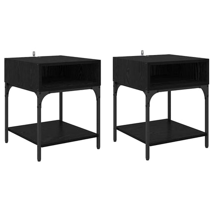 Table de chevet 2 pcs Chêne noir 40 x 40 x 50 cm