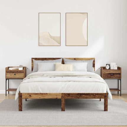 Table de chevet avec tiroir 2 pcs Bois ancien 40 x 29 x 60 cm