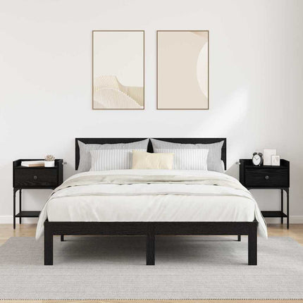 Table de chevet avec tiroir 2 pcs Chêne noir 40 x 29 x 60 cm