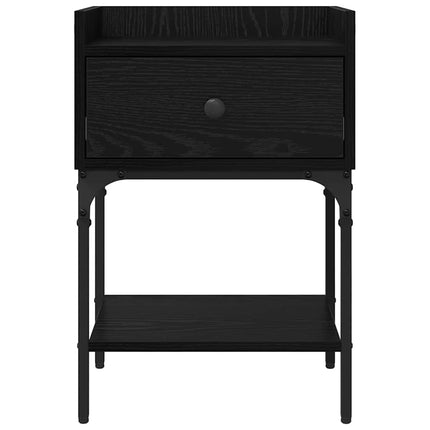 Table de chevet avec tiroir 2 pcs Chêne noir 40 x 29 x 60 cm