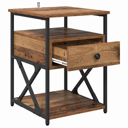 Cabinet de chevet Bois ancien 40 x 42 x 55 cm Bois d'ingénierie