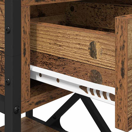 Cabinet de chevet avec tiroir 2 pcs Bois ancien 40 x 42 x 55 cm