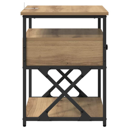 Cabinet de chevet avec tiroir chêne artisanal 40 x 42 x 55 cm