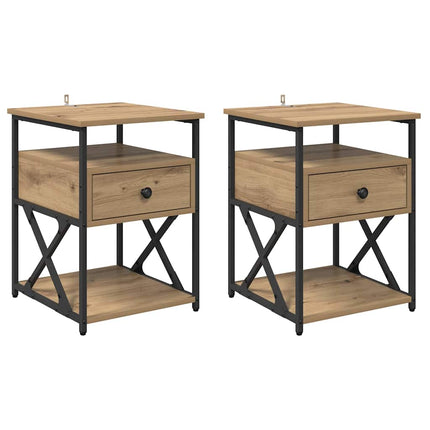 Cabinet de chevet 2 pcs chêne artisanal 40 x 42 x 55 cm
