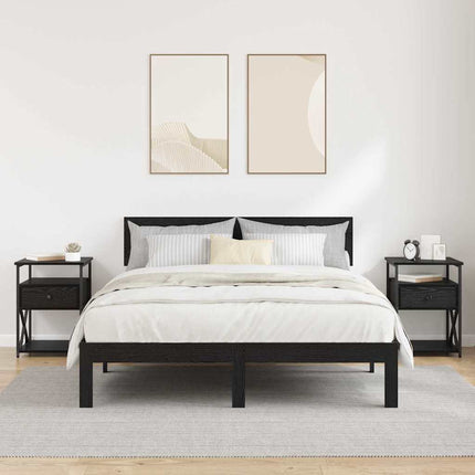 Cabinet de chevet avec tiroir 2 pcs Chêne noir 40 x 42 x 55 cm