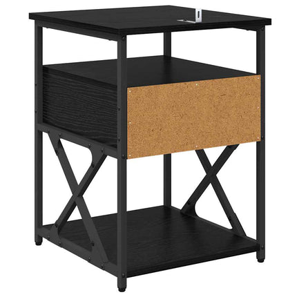 Cabinet de chevet avec tiroir 2 pcs Chêne noir 40 x 42 x 55 cm