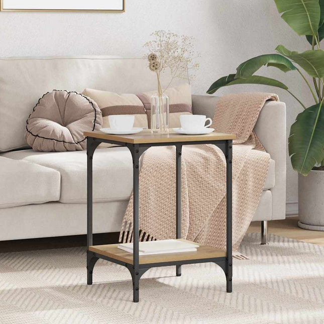 Table Basse Bois D'ingénierie chêne artisanal 40 x 40 x 55 cm