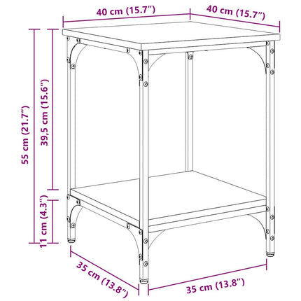 Table Basse Bois D'ingénierie Chêne noir 40 x 40 x 55 cm