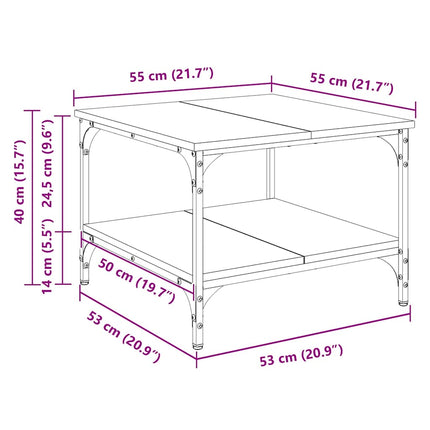 Table Basse Bois D'ingénierie Chêne noir 55 x 55 x 40 cm