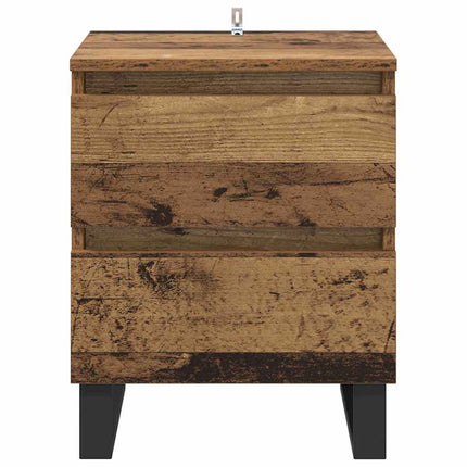Cabinet de chevet avec tiroir 2 pcs Bois ancien 40 x 35 x 50 cm