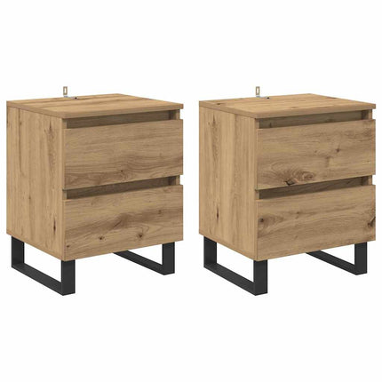 Cabinet de chevet 2 pcs chêne artisanal 40 x 35 x 50 cm