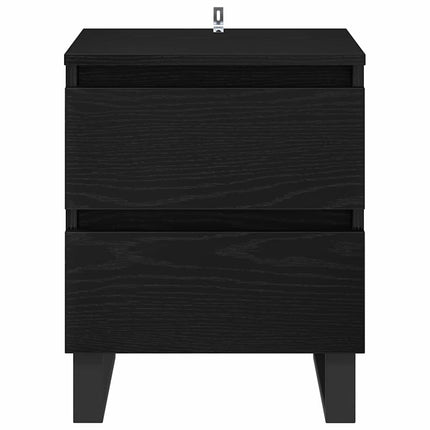 Cabinet de chevet avec tiroir 2 pcs Chêne noir 40 x 35 x 50 cm
